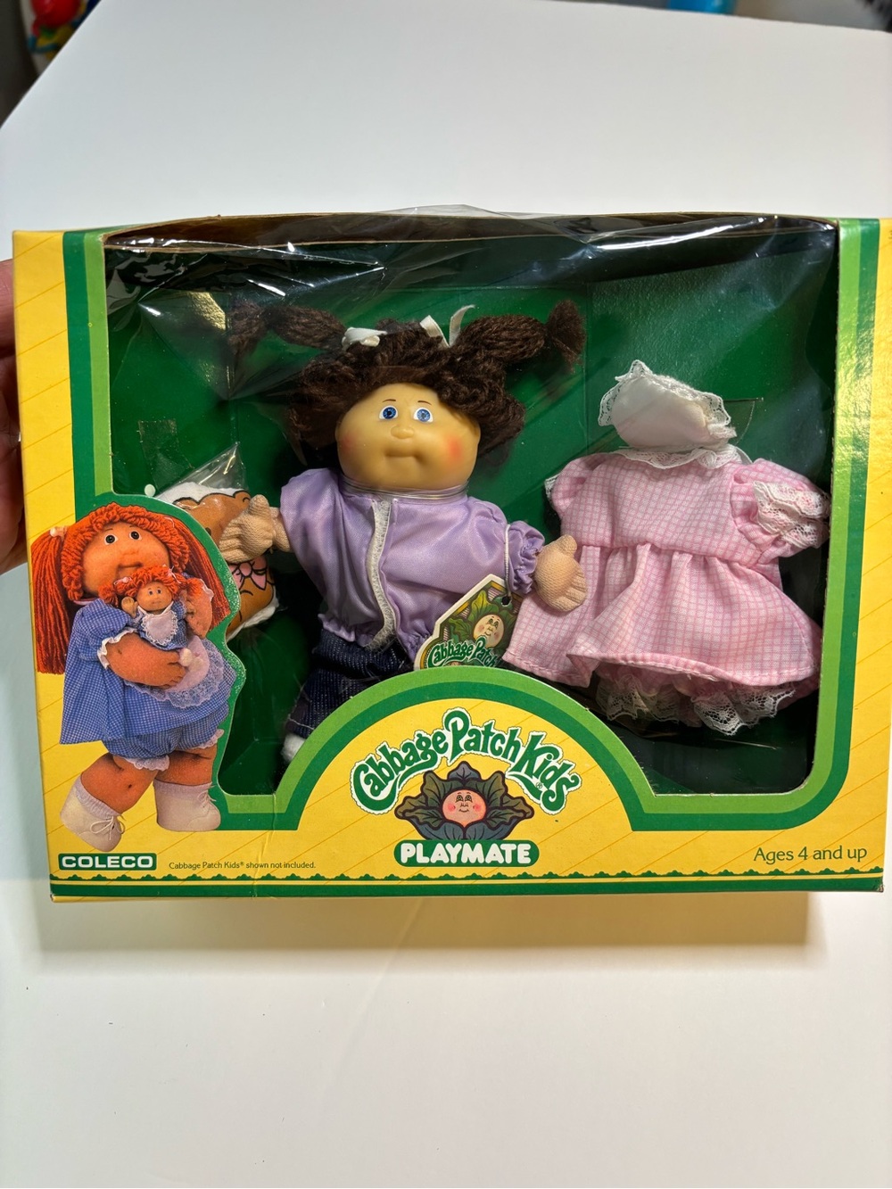 Cabbage Patch Kids Playmate Doll in Purple Outfit with Extra Pink Dress
